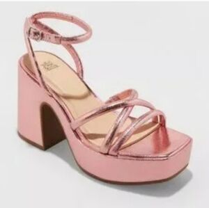 Wild Fable Metallic Pink Platform Sandals